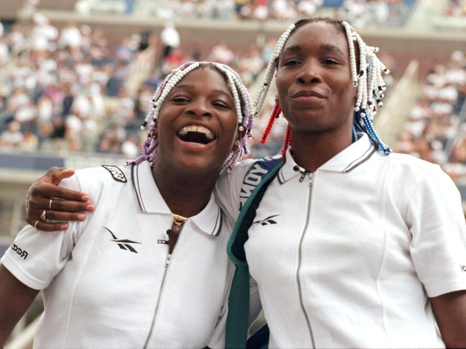 Tennis playing sisters Serena and Venus Williams are ready for action on first day of the U.S. Open at Arthur Ashe Stadium in Flushing Meadows, Queens.