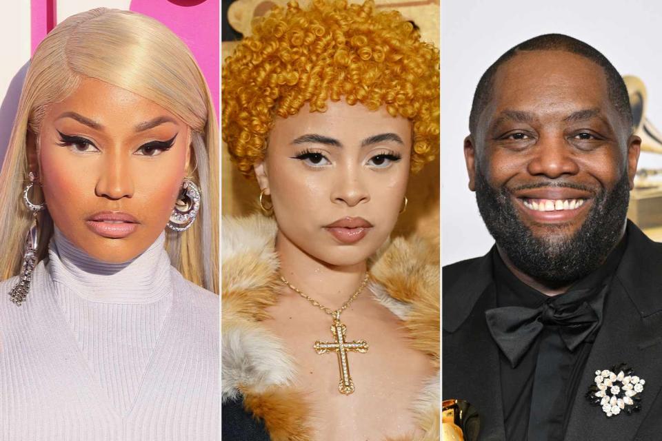 <p>Rodin Eckenroth/WireImage; Lester Cohen/Getty; Michael Buckner/Billboard via Getty</p> Nicki Minaj, Ice Spice, Killer Mike