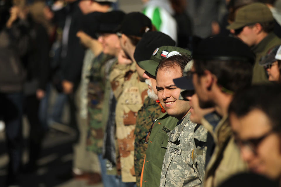 Iraq Veterans Against War March To Occupy Wall St Encampment