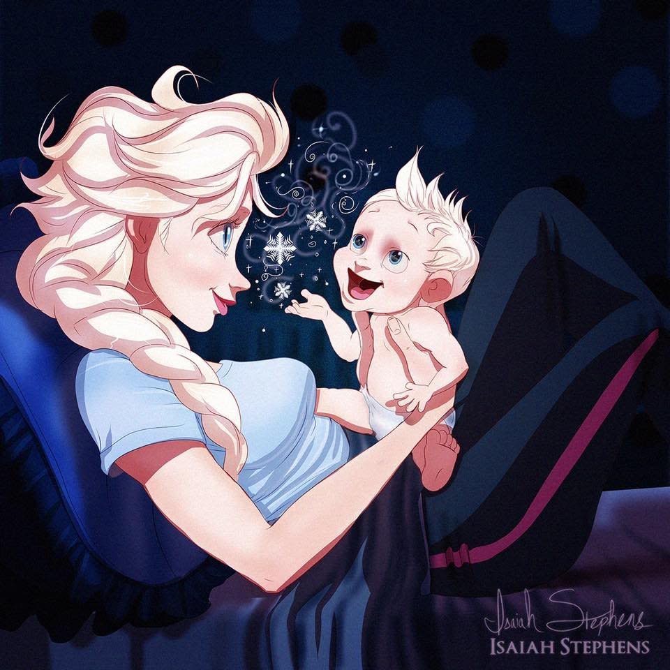 If Disney princesses were moms, their lives might look a little something like this....