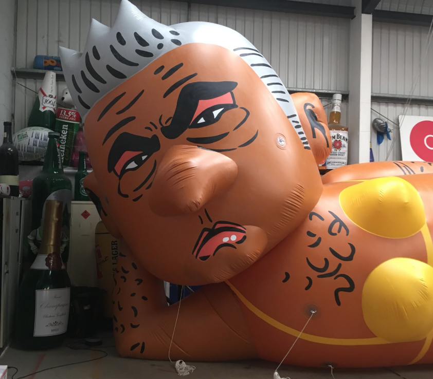 <em>A blimp depicting London Mayor Sadiq Khan in a bikini is being launched by protestors as revenge for the ‘Trump Baby’ launched when Donald Trump visited the UK (Picture: Michella Dos Santos/Denis Luncan)</em>