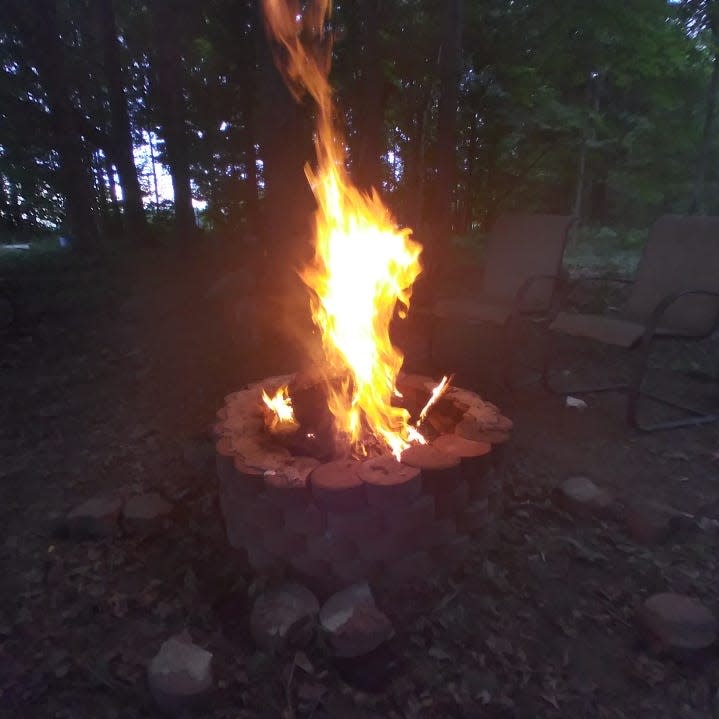 The children had fun roasting hot dogs and making s’mores.