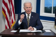 President Joe Biden delivers remarks to the Major Economies Forum on Energy and Climate, in the South Court Auditorium on the White House campus, Friday, Sept. 17, 2021, in Washington. (AP Photo/Evan Vucci)