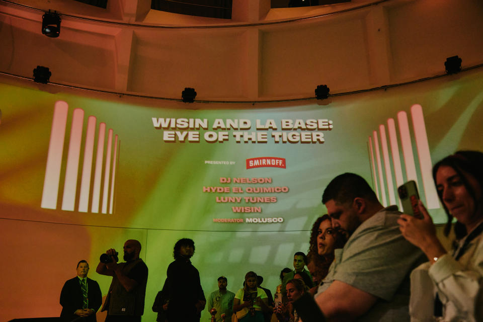 Atmospher at the Wisin Panel, Presented by Smirnoff held at Faena Forum as part of Billboard Latin Music Week on October 4, 2023 in Miami Beach, Florida.