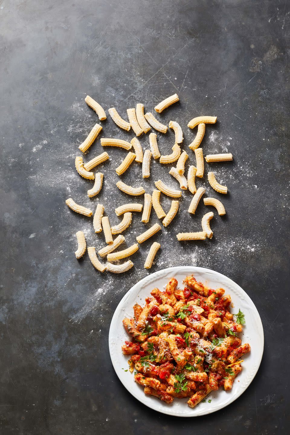 7) Penne with Spicy Anchovy Marinara