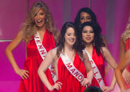 Transgendered contestant Jenna Talackova (L) takes part in Miss Universe Canada competition in Toronto May 17, 2012.