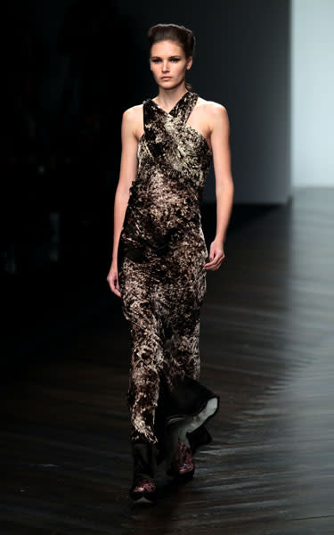 <b>LFW AW13: Maria Grachvogel </b><br><br>The collection had a strong tribal feel to it.<br><br>© PA