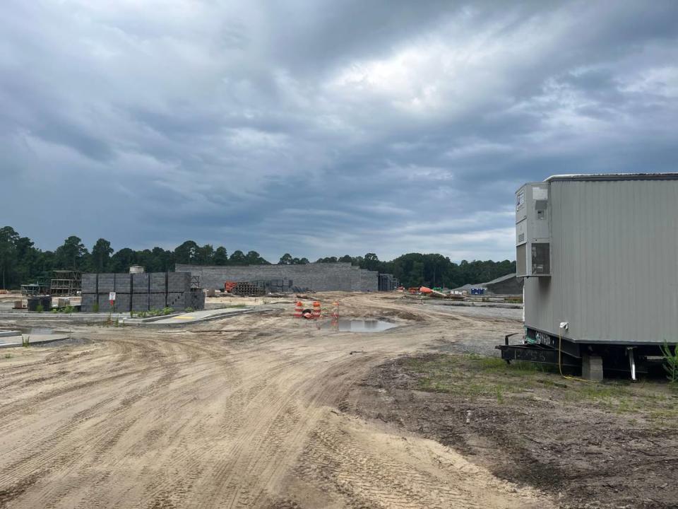 The shells for stores at Beaufort Station in Beaufort are beginning to rise. The regional shopping center is expected to open next summer. Karl Puckett/kapuckett@islandpacket.com