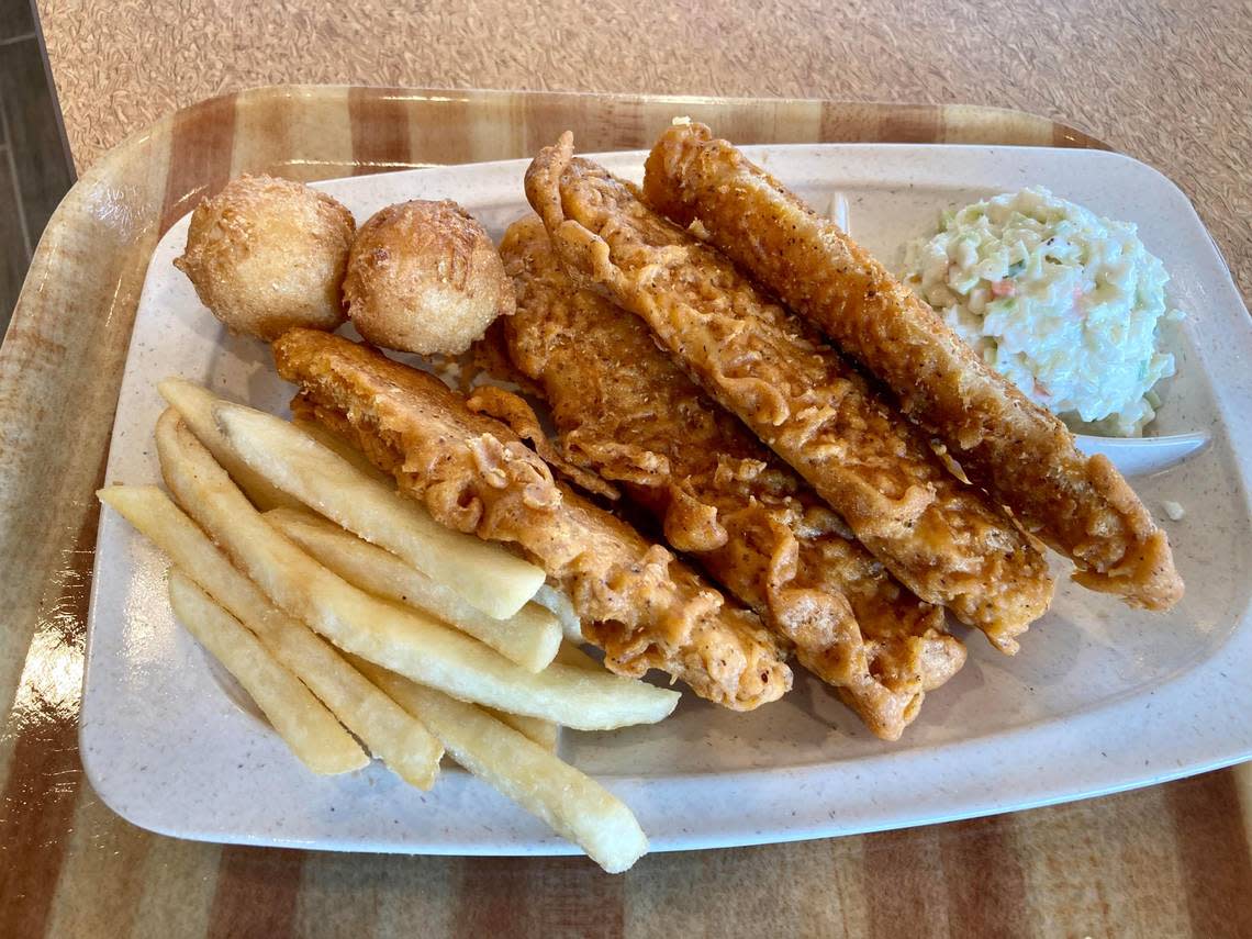 A new Capt. D’s opens at at 3004 Russell Parkway in Warner Robins. New menu items offered at the Nashville-based chain of fast-casual, sea-food restaurants include spicy battered dipped fish fillets pictured here.