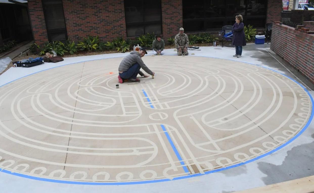 People will be walking labyrinths for peace at the same time all over the world for World Labyrinth Day including the one at the Rapides Cancer Center on the Rapides Regional Medical Center campus. The time people will start walking here will be 1 p.m., said Rabbi Judy Ginsburgh who is facilitating the walk. Everyone who wants to walk is invited.