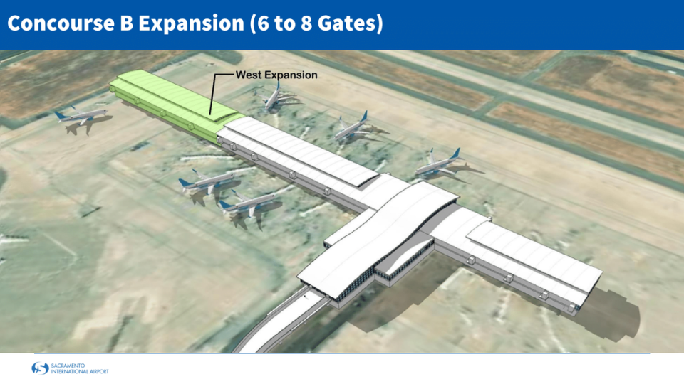 Concourse B Expansion rendering for Sacramento International Airport.