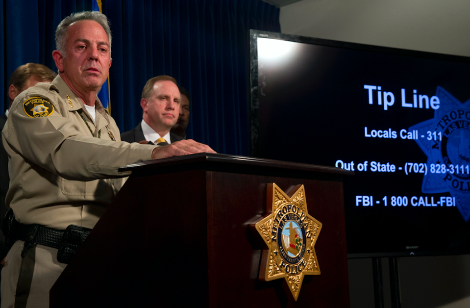 <em>Las Vegas Sheriff Joseph Lombardo believes Paddock had an accomplice (PA)</em>