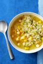 <p>Rather than stir rice or noodles into broth, we topped this butternut soup off with a fresh, herby couscous salad.</p><p><em><a href="https://www.goodhousekeeping.com/food-recipes/easy/a47529/butternut-squash-and-white-bean-soup-recipe/?" rel="nofollow noopener" target="_blank" data-ylk="slk:Get the recipe for Butternut Squash and White Bean Soup »;elm:context_link;itc:0;sec:content-canvas" class="link ">Get the recipe for Butternut Squash and White Bean Soup »</a></em></p><p><strong>RELATED: </strong><a href="https://www.goodhousekeeping.com/holidays/thanksgiving-ideas/g4734/butternut-squash-soup-recipes/" rel="nofollow noopener" target="_blank" data-ylk="slk:20 Butternut Squash Soup Recipes;elm:context_link;itc:0;sec:content-canvas" class="link ">20 Butternut Squash Soup Recipes </a></p>