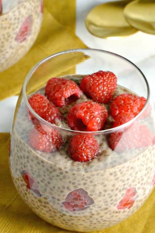 <p>Veggies Save The Day</p><p>Chocolate Chia Pudding is a healthy treat that’s sugar-free, vegan and gluten-free. Serve it with fruit for dessert, a snack or even breakfast!</p><p><strong>Get the recipe: <a href="https://www.veggiessavetheday.com/green-chia-pudding/" rel="nofollow noopener" target="_blank" data-ylk="slk:Chocolate Chia Pudding for Two;elm:context_link;itc:0;sec:content-canvas" class="link ">Chocolate Chia Pudding for Two</a></strong></p>