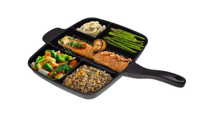 Stop trying to fit all of your pans on the stove top and cook with this five-compartment pan. It&rsquo;s non-stick, stain resistant, oven and dishwasher safe. <strong><a href="https://www.amazon.com/Master-Pan-Non-Stick-Divided-Skillet/dp/B00Y3ESSQC/ref=sr_1_4?s=home-garden&amp;ie=UTF8&amp;qid=1547575484&amp;sr=1-4&amp;keywords=the+master+pan" target="_blank" rel="noopener noreferrer">Add it to your cart.</a></strong>