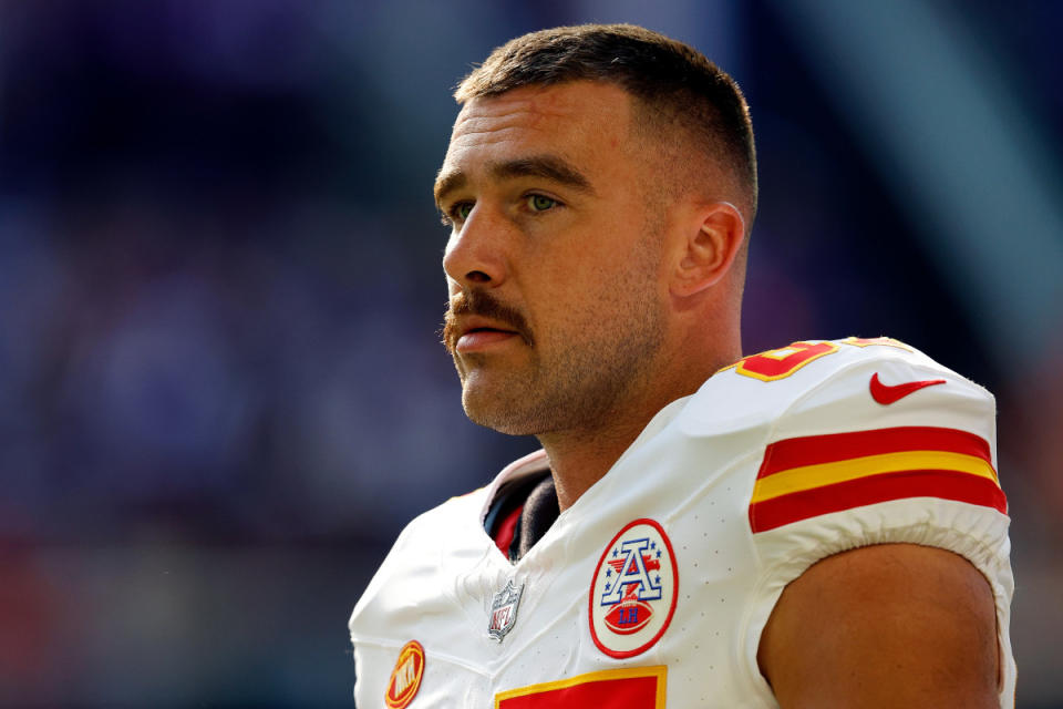 <p>David Berding / Contributor / Getty Images</p><p>Just mere weeks ago, only the most diehard Kansas City Chiefs fan might have considered dressing up as the famed tight end for Halloween. But the Super Bowl champ is now Swiftie-approved, thanks to two gameday appearances by (rumored?) new girlfriend Taylor Swift. Kelce’s costume is simple—although you might have a tough time finding his jersey, as Swifties have snapped it up in droves. Swift’s look can be mixed and matched by your wife or girlfriend by referencing any one of her evermore popular “eras” (pun very much intended). </p>