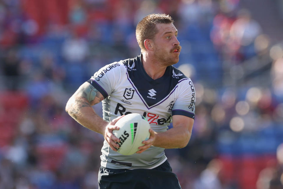 Cameron Munster, pictured here in action for the Melbourne Storm against Newcastle.