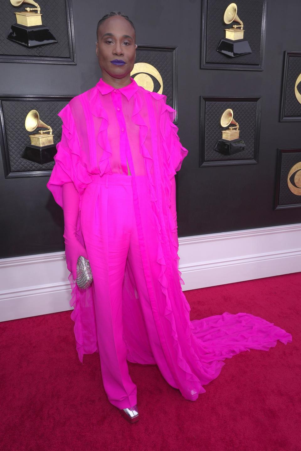 billy porter arrives on the 2022 grammys red carpet