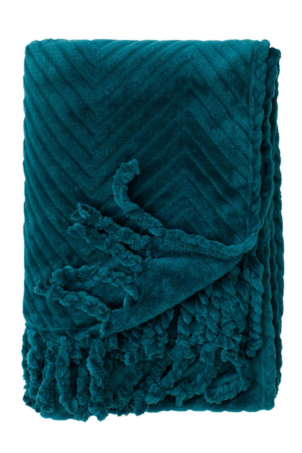 13) Fleece Throw with Fringe