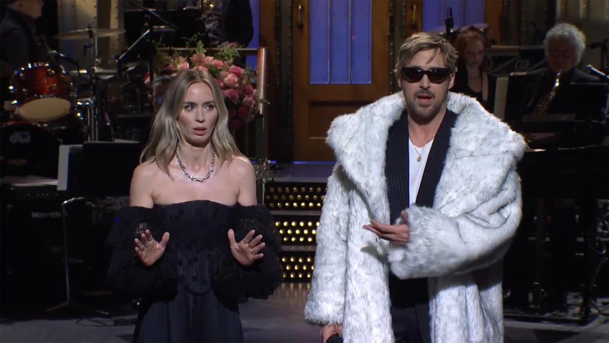 Emily Blunt tried to get Ryan Gosling to “move on” from Ken, but he just wasn't ready to let his “Barbie” character go. (Saturday Night Live)