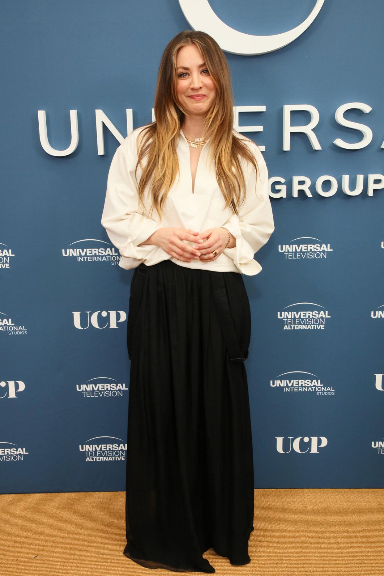 Kaley Cuoco at the NBC USG Emmy Kick-Off Luncheon on April 23, 2024.