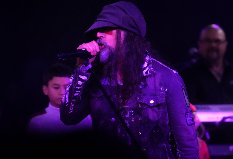 Rob Zombie performs with SIXWIRE during Christmas Pudding, the annual benefit for Alice Cooper's Solid Rock Teen Centers at the Celebrity Theatre on Saturday, Dec. 3, 2022. 