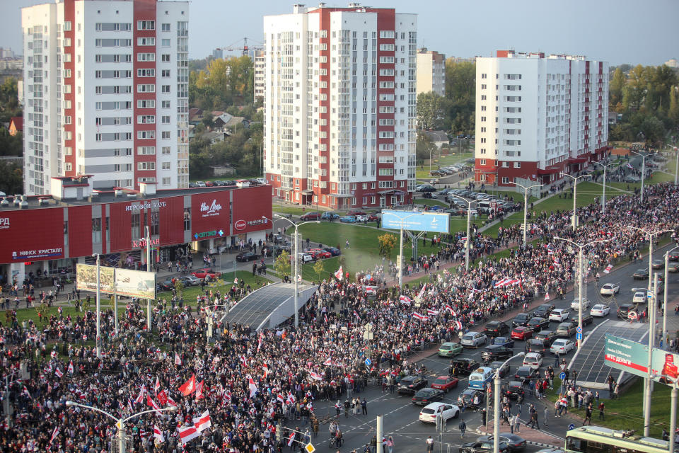 Protest in Minsk am 4. Oktober (Bild: Reuters/Stringer)