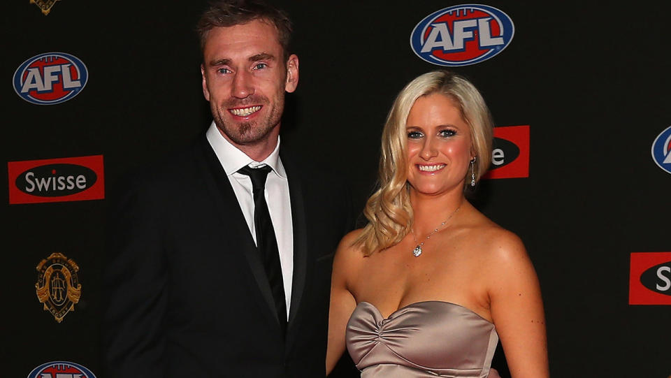 Shane Tuck, pictured here with wife Katherine at the 2012 Brownlow Medal night.