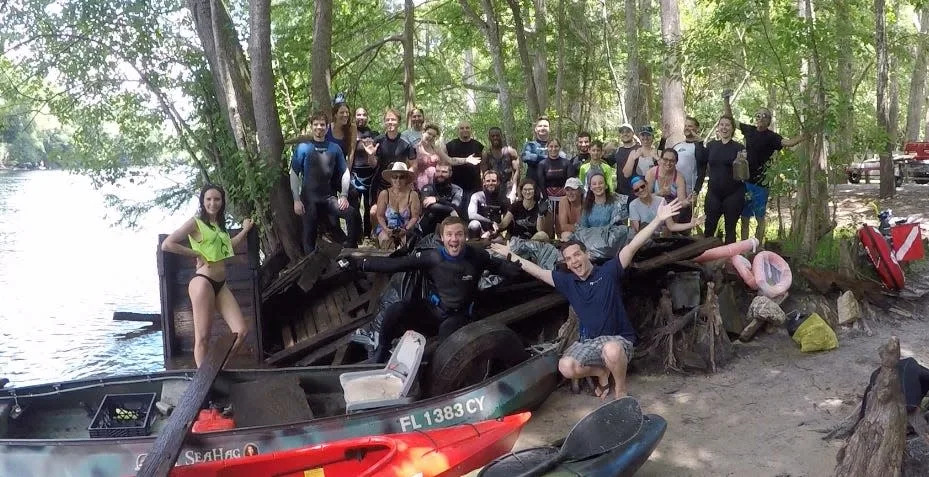 Keepers of the Springs at a Rum Island cleanup in which they removed 4,000 pounds of trash in one day.