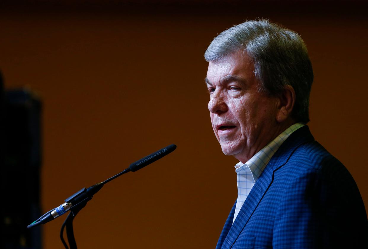In 2019, former U.S. Sen. Roy Blunt, a Republican from Missouri, spoke at an economic outlook conference by the Springfield Business Development Corporation in Springfield.