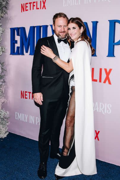 PHOTO: Andrew Nixon and Kate Walsh at the special screening of season 3 of 'Emily In Paris' held at The French Consulate General on Dec. 15, 2022, in New York. (Nina Westervelt/Variety via Getty Images)