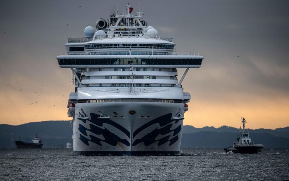 Diamond Princess at sea during quarantine - Getty