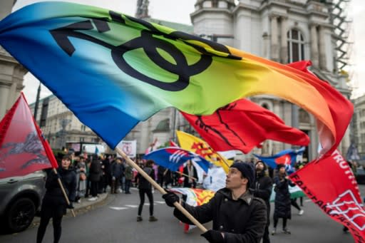 A counter-demonstration was organised by leftwing, anti-fascist, feminist and LGBT activists in opposition to the annual far-right march