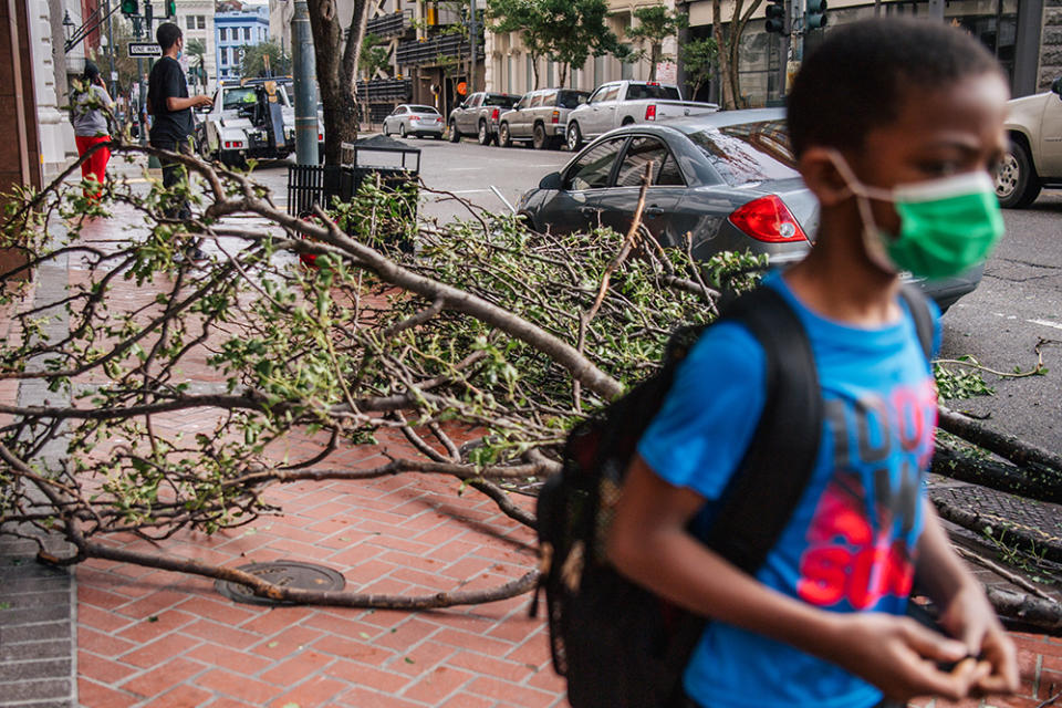 Some of the damage Hurricane Ida brought through Louisiana on Aug. 30. (Brandon Bell / Getty Images)