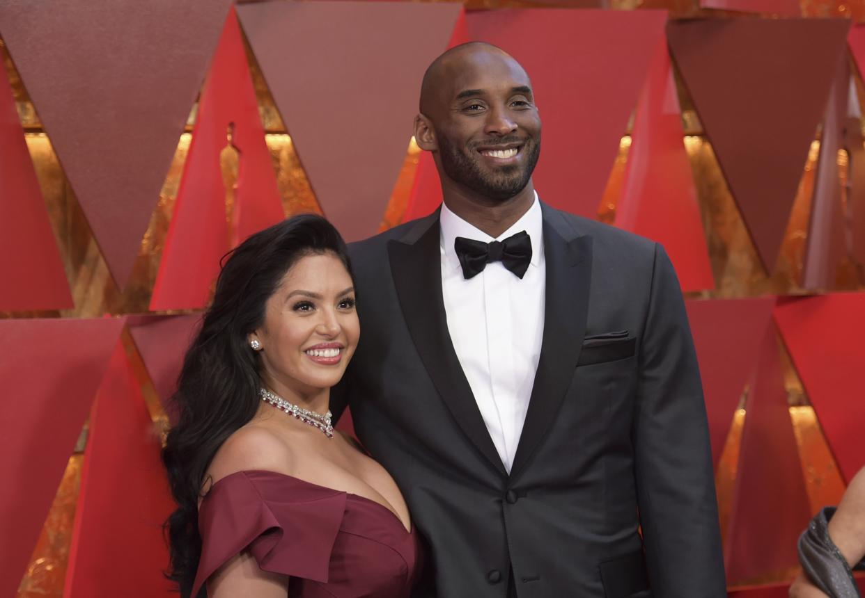 Vanessa Bryant (left) and Kobe Bryant at the Oscars in Los Angeles in 2018.