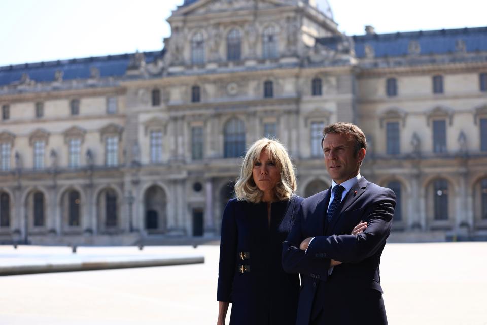 Emmanuel and Brigitte Macron are travelling to Annecy (AP Photo/Aurelien Morissard, Pool)