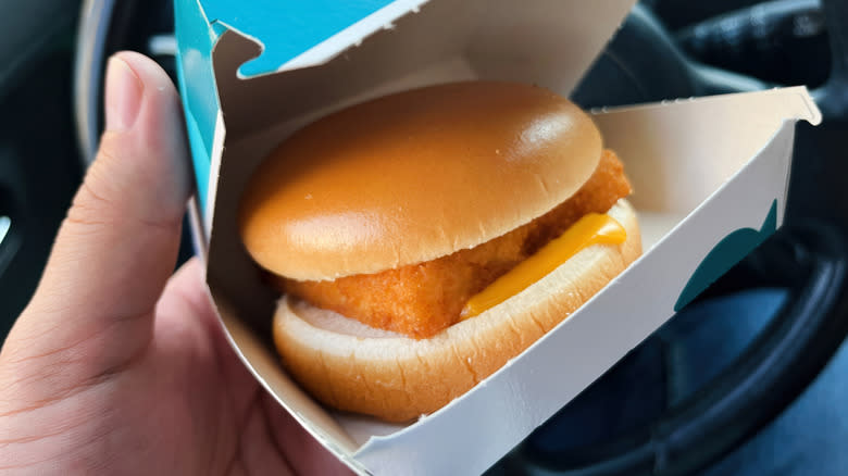 Hand holding a Filet-O-Fish