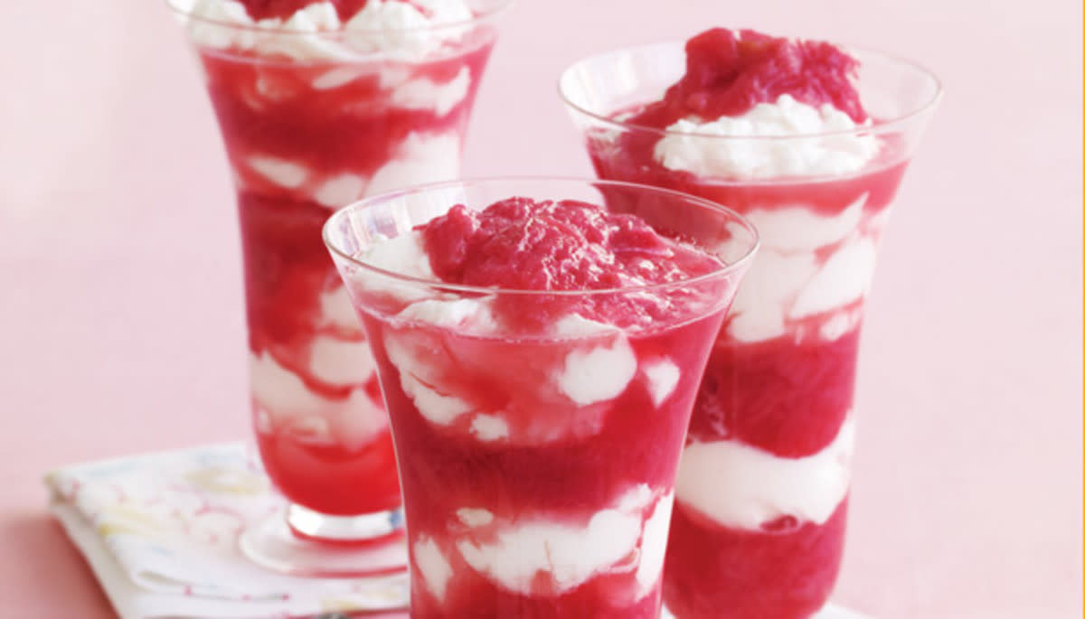 <p>Steve Giralt</p><p>This parfait layers cooked rhubarb with Greek yogurt.</p><p><strong>Get the recipe: <a href="https://parade.com/30111/dash/april-rhubarb-fool/" rel="nofollow noopener" target="_blank" data-ylk="slk:April Rhubarb Fool;elm:context_link;itc:0;sec:content-canvas" class="link rapid-noclick-resp">April Rhubarb Fool</a></strong></p>