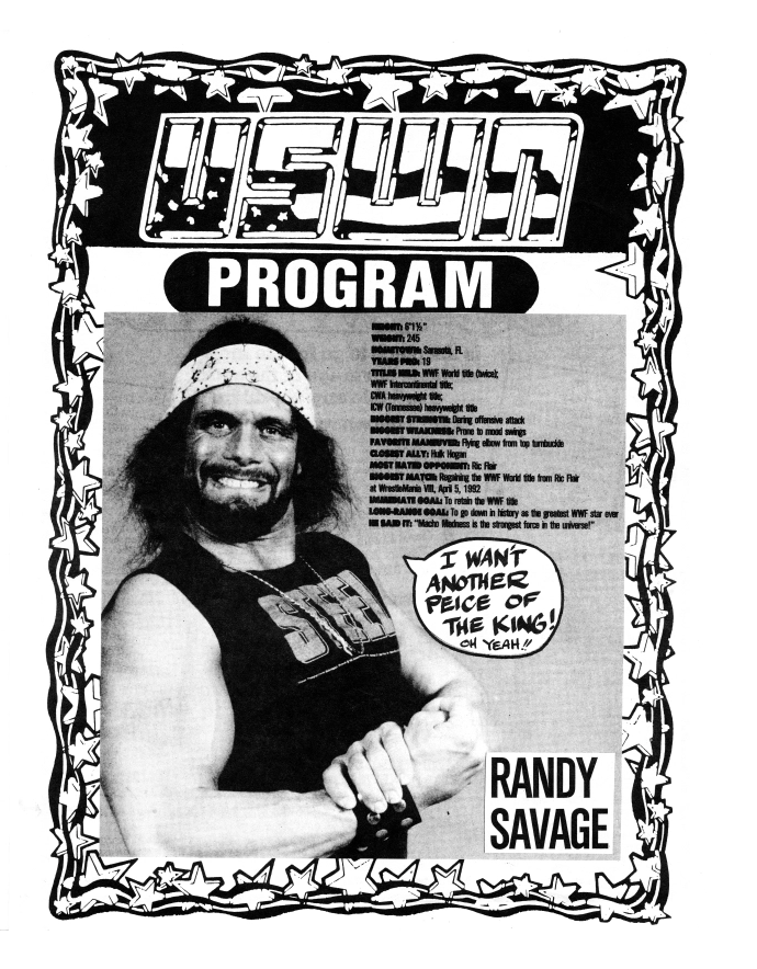 A USWA program featuring Randy Savage.