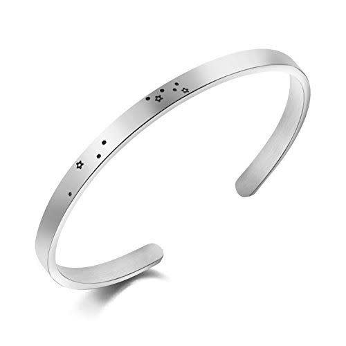 17) Leo Constellation Bracelet Zodiac Sign Stainless Steel Cuff Jewelry Gifts for Women