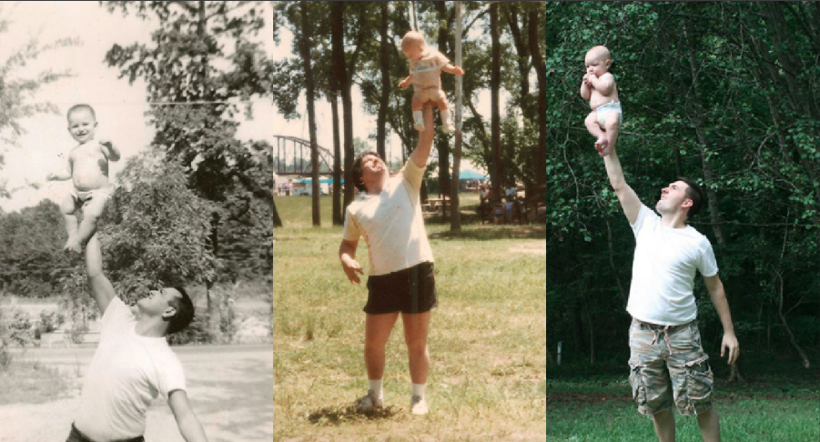 “Mi abuelo, mi padre y yo, asustando a nuestras esposas”