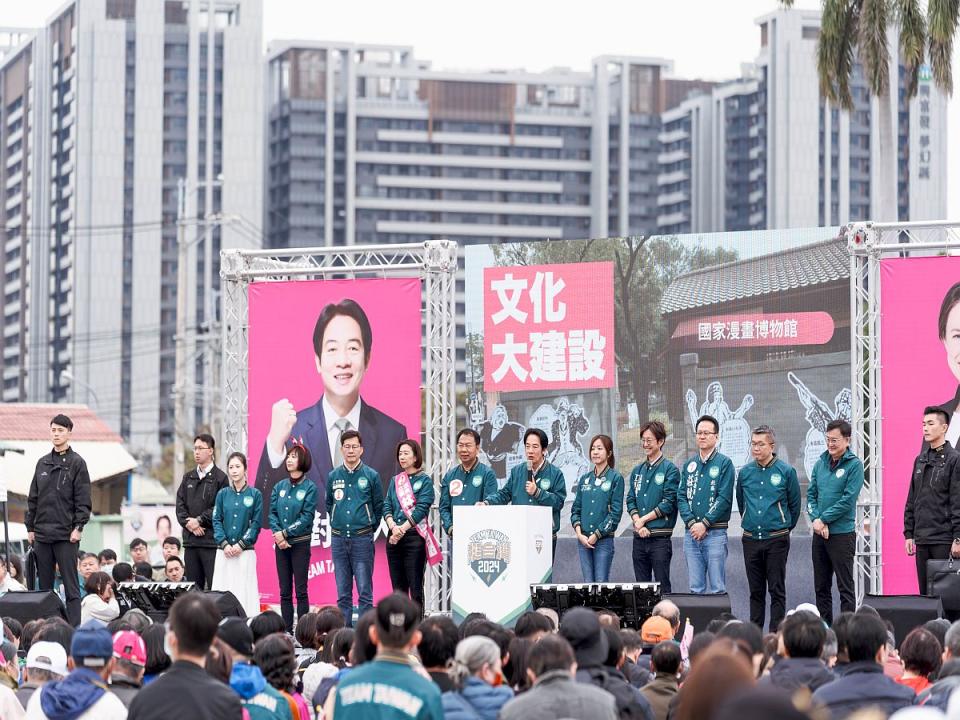 賴清德出席南投、彰化環島拼圖活動後，隨即趕赴台中場。（圖：賴清德競總提供）