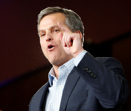 FILE PHOTO: North Carolina Attorney General-elect Josh Stein speaks to supporters at a victory rally the day after his Republican opponent Buck Newton conceded in Raleigh, North Carolina, U.S. on December 6, 2016. REUTERS/Jonathan Drake