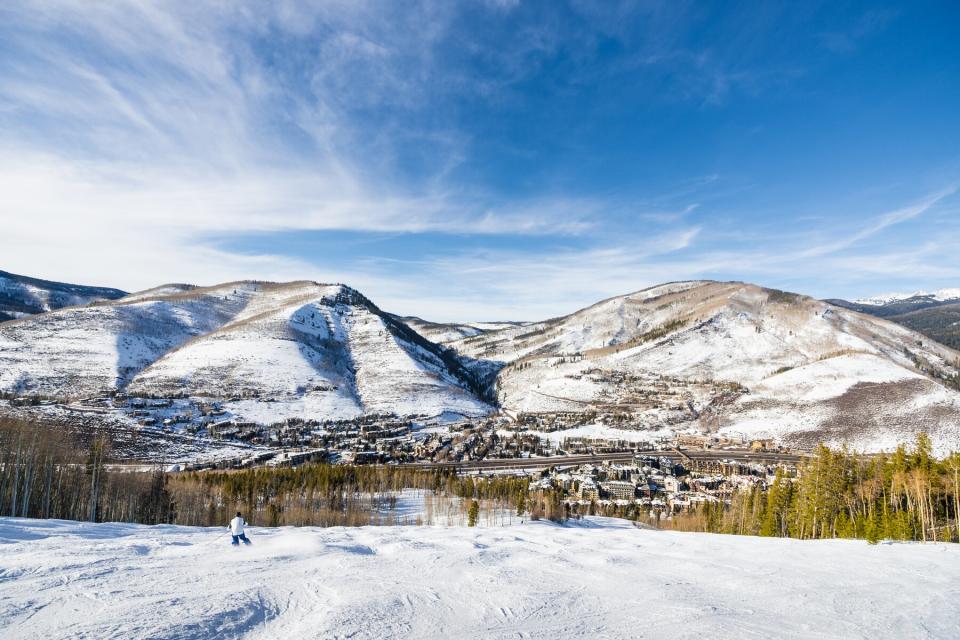 City of Vail Visible from Skiing Slopes