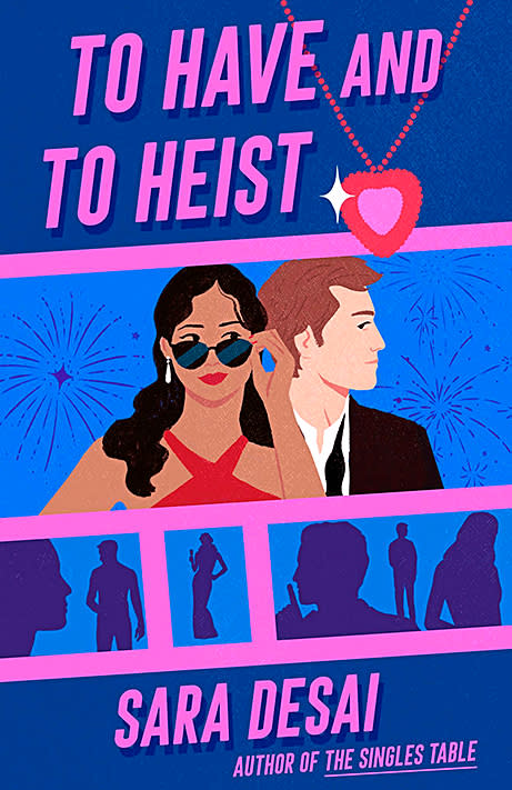 Blue and purple book cover for To Have and to Heist by Sara Desai