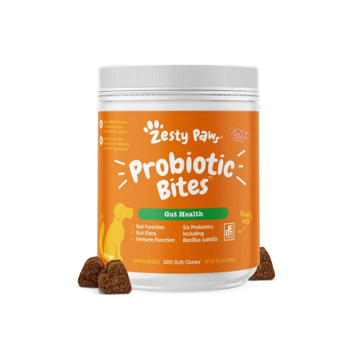 <p><a href="https://go.redirectingat.com?id=74968X1596630&url=https%3A%2F%2Fwww.chewy.com%2Fzesty-paws-probiotic-bites-pumpkin%2Fdp%2F151820&sref=https%3A%2F%2Fwww.womansday.com%2Flife%2Fpet-care%2Fg42487493%2Fprobiotics-for-dogs%2F" rel="nofollow noopener" target="_blank" data-ylk="slk:Shop Now;elm:context_link;itc:0;sec:content-canvas" class="link rapid-noclick-resp">Shop Now</a></p><p>Probiotic Bites Pumpkin Flavored Soft Chews</p><p>chewy.com</p><p>$69.97</p><span class="copyright">Zesty Paws</span>