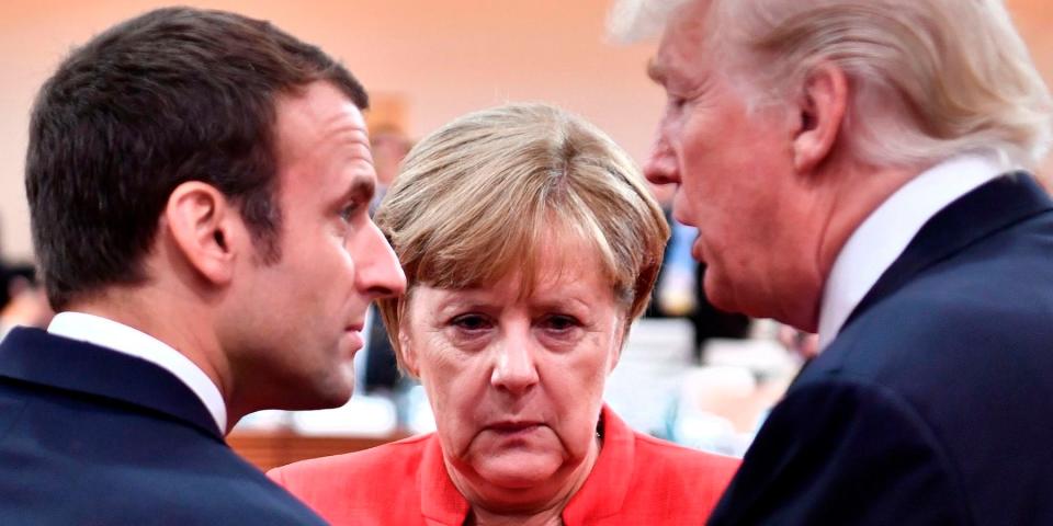 Macron, Merkel, Trump