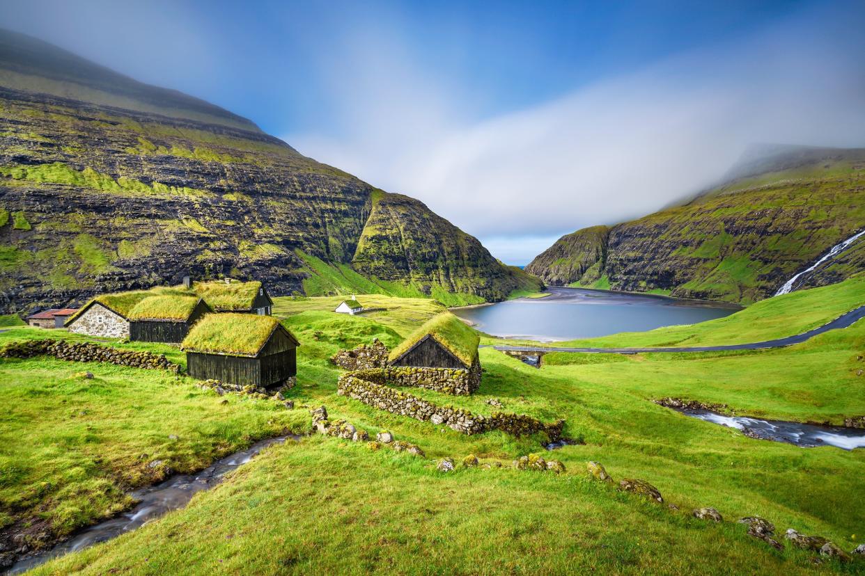 village of Saksun located on the island of Streymoy, Faroe Islands, Denmark