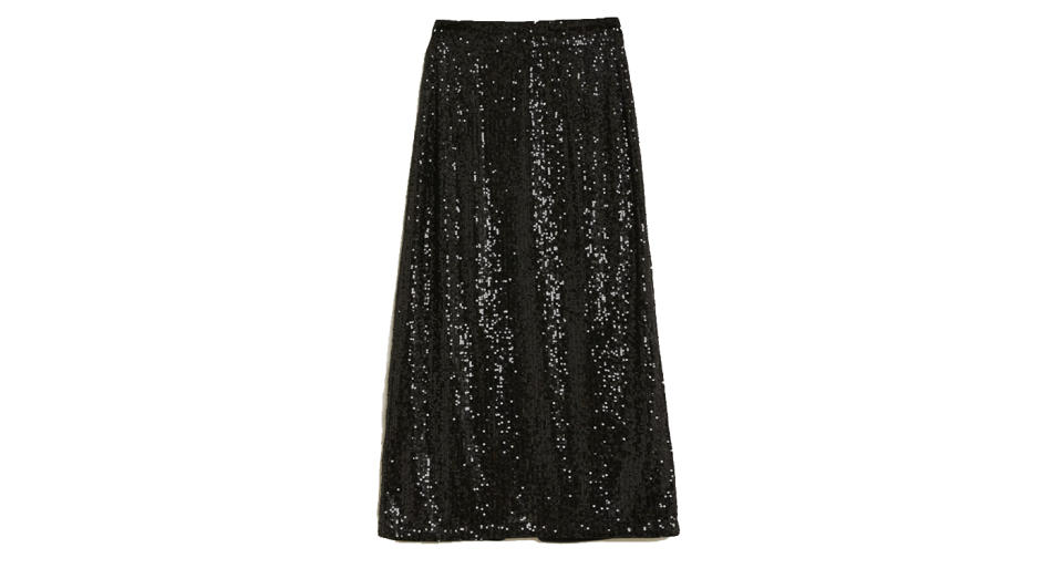 Sequin Midi Straight Skirt