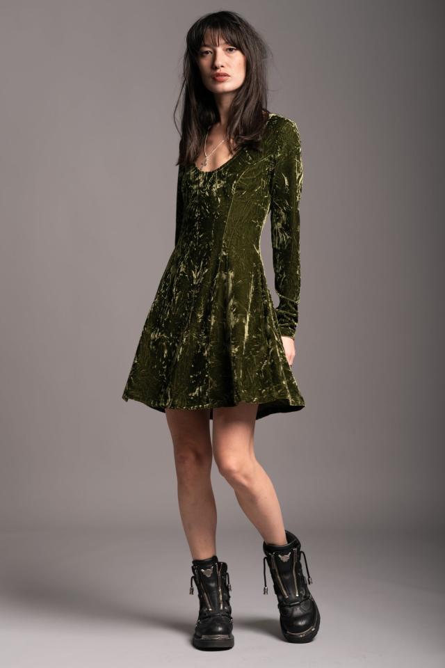 Taylor Swift spotted wearing £58 green velvet dress by Scottish designer  Little Lies in New York